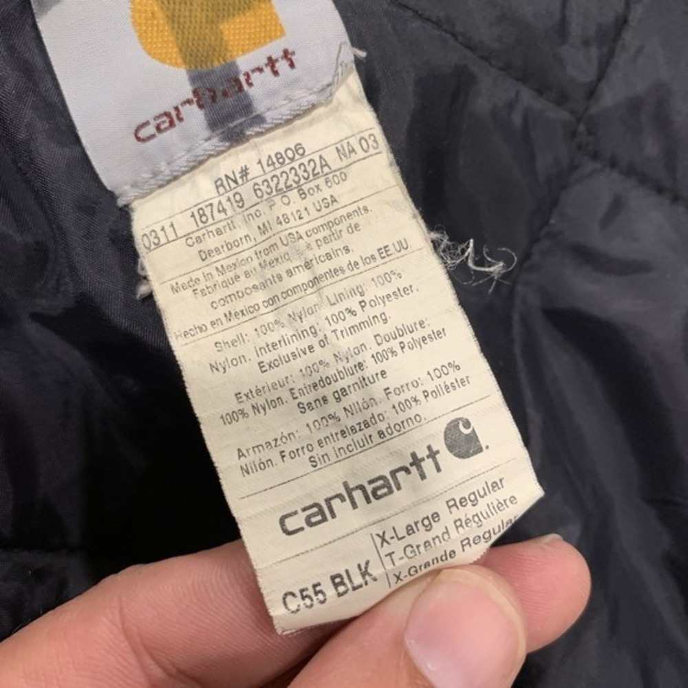 Carhartt Quilt-Lined Black Jacket C55 XL Regular Men's Duck Canvas Coat Arctic - Picture 8 of 13